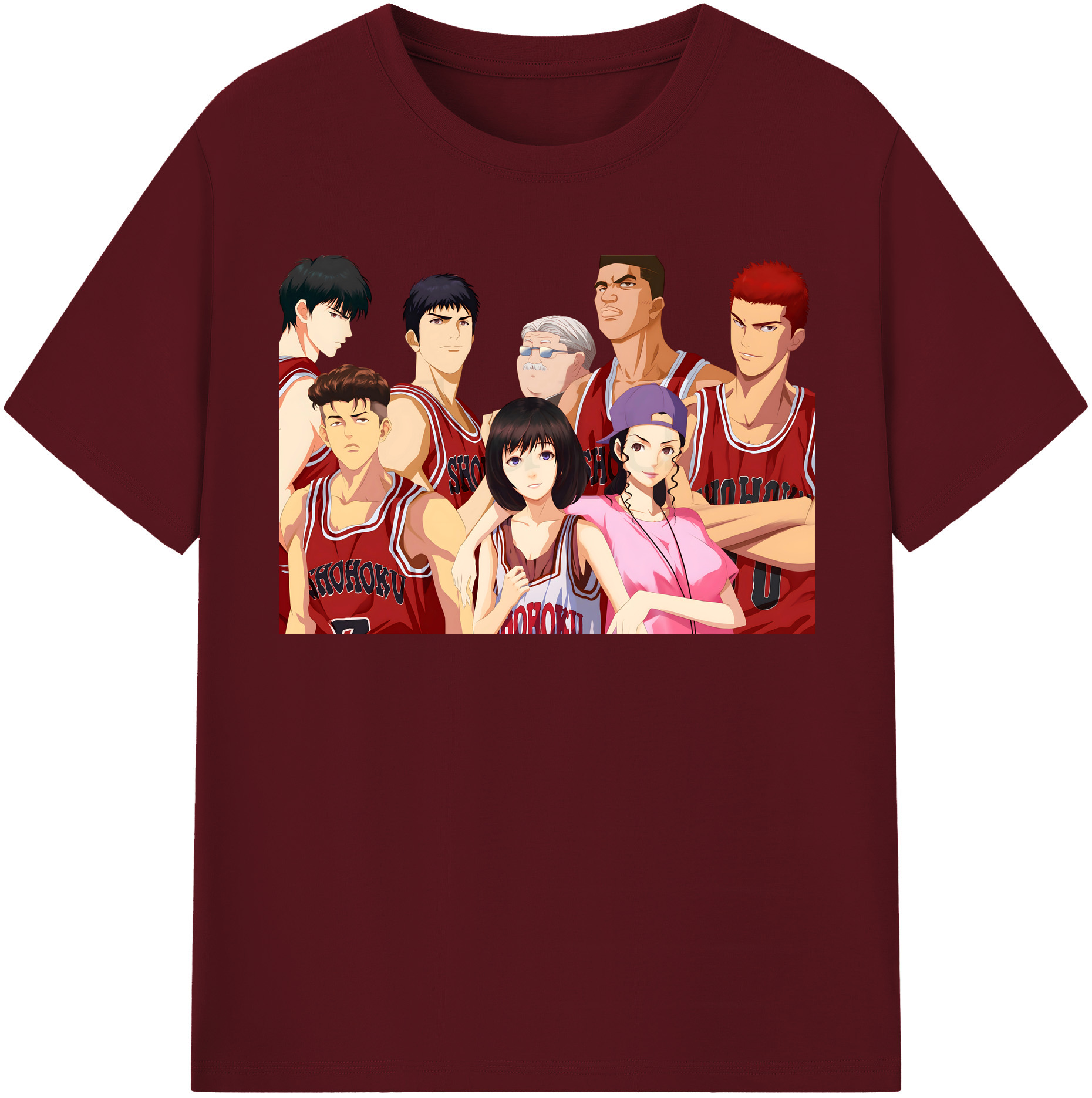 SLAM DUNK／スラムダンク 綿100％半袖Tシャツ（フロントプリント）